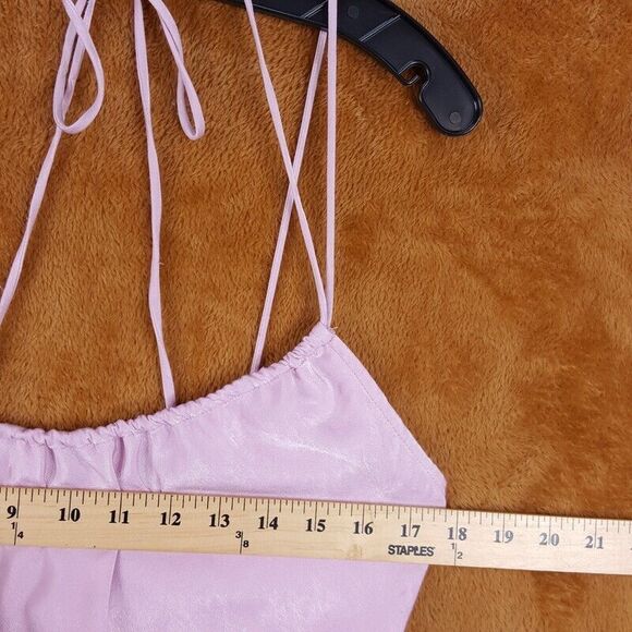 LOVERS FRIENDS Womens Dress XXS Lavender Mini Drawstring Neckline Slip WILTON - Picture 7 of 10